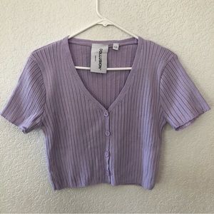 Light purple knit crop top